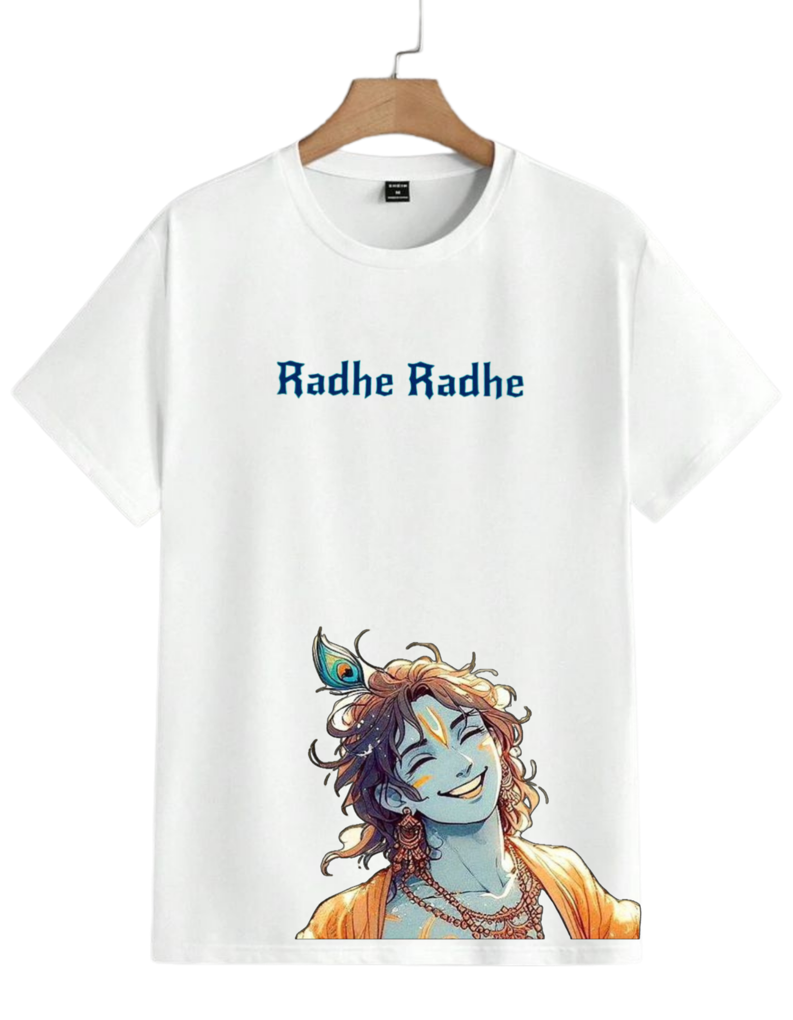 Hoodie Bank Radhe Radhe Krishna Graphic T-Shirt – Spiritual Oversized Cotton Tee