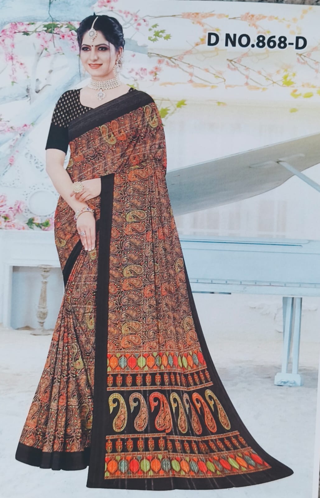 ✨ Elegant Black & Marron Paisley Sawan Silk Sarees ✨