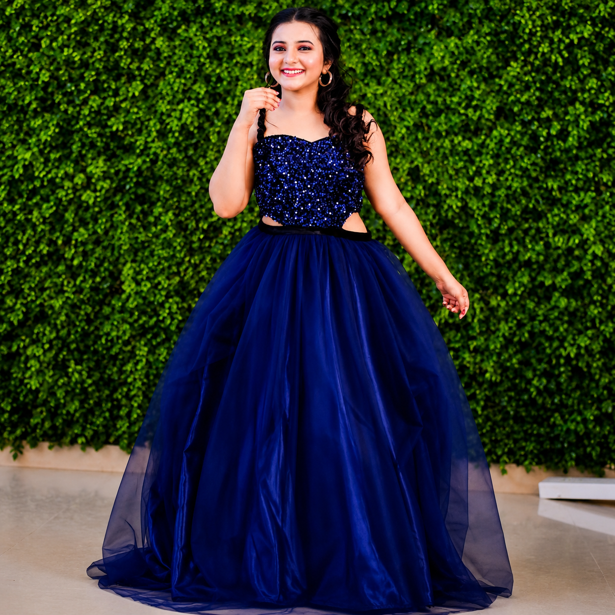 Royal Midnight Blue Sequin Gown