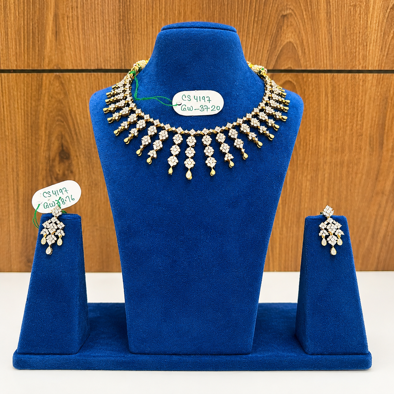 Floral Cascade Diamond Necklace Set