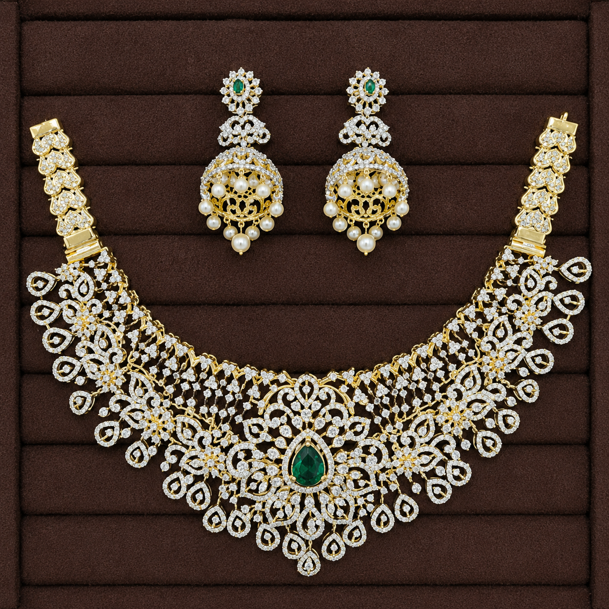 Emerald Peacock Bridal Choker Set