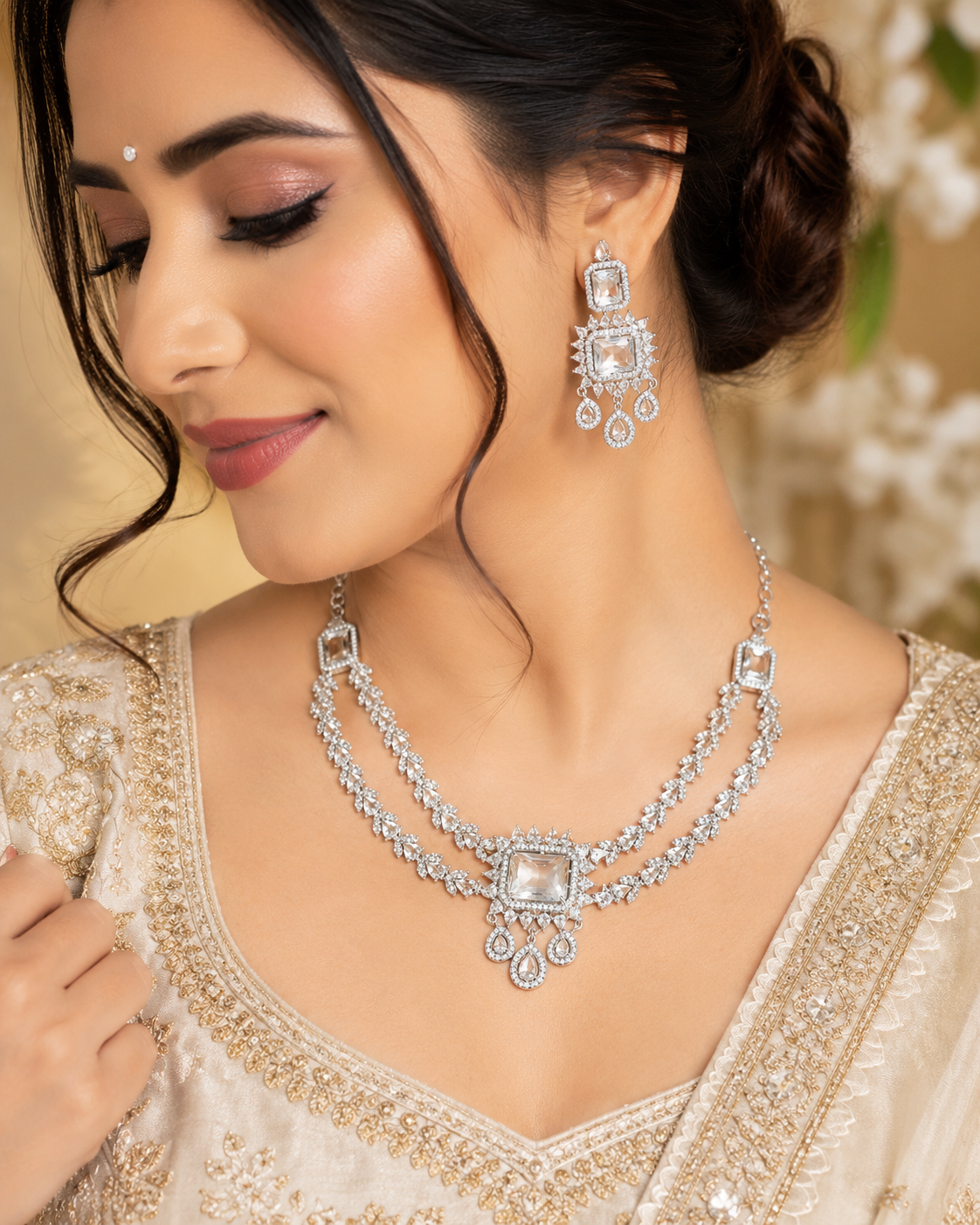 Necklace Set with Matching Jhumka Earrings