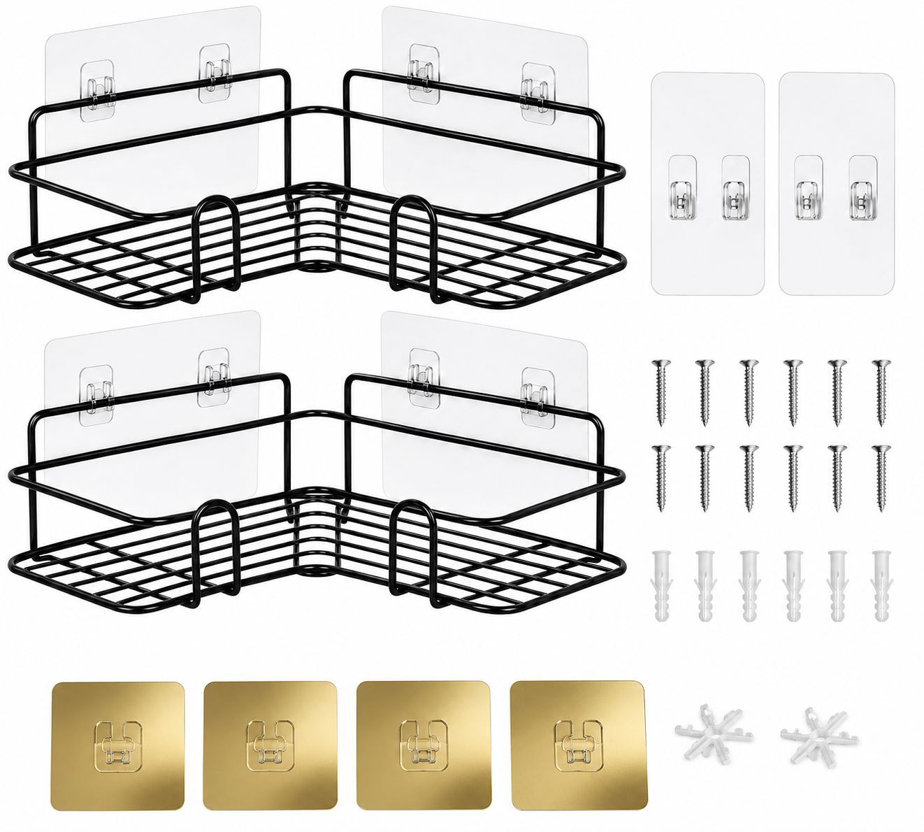 Adhesive Wall Mount Storage Rack | No Drill Shower Shelf  Product Description