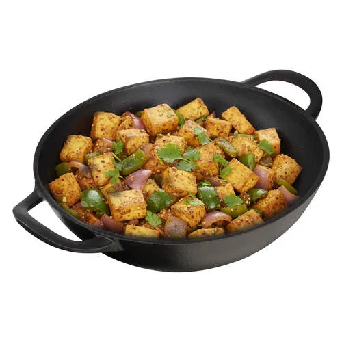 Prestige Cast Iron Scratch Resistant Round Base Kadai, 26cm (Black)