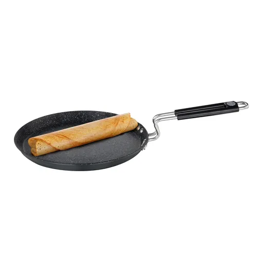 Prestige Durastone Hard Anodised 6 Layer Non-Stick Omni Tawa, 25 cm (Black)
