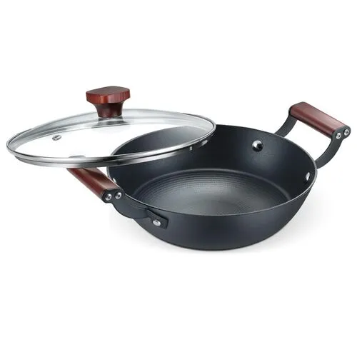 Prestige Castlite Patterned Enamel Coated Cast Iron Kadai 20cm/1.4L | High Heat Retention, Rust-Proof | Gas & Induction Compatible | Low-Oil Cooking | Stay-Cool Handles