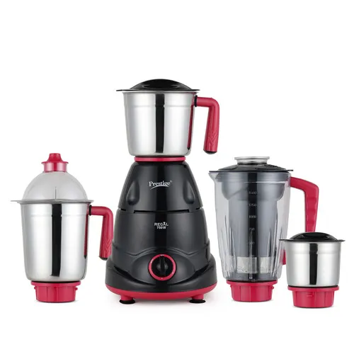 Prestige 750 Watts Regal Mixer Grinder with 4 Jars (3 Stainless Steel Jars + 1 Juicer Jar)