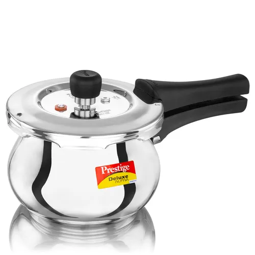 Prestige Deluxe Alpha Svachh Stainless Steel Spillage Control Baby Handi Pressure Cooker, 2 L (Silver)