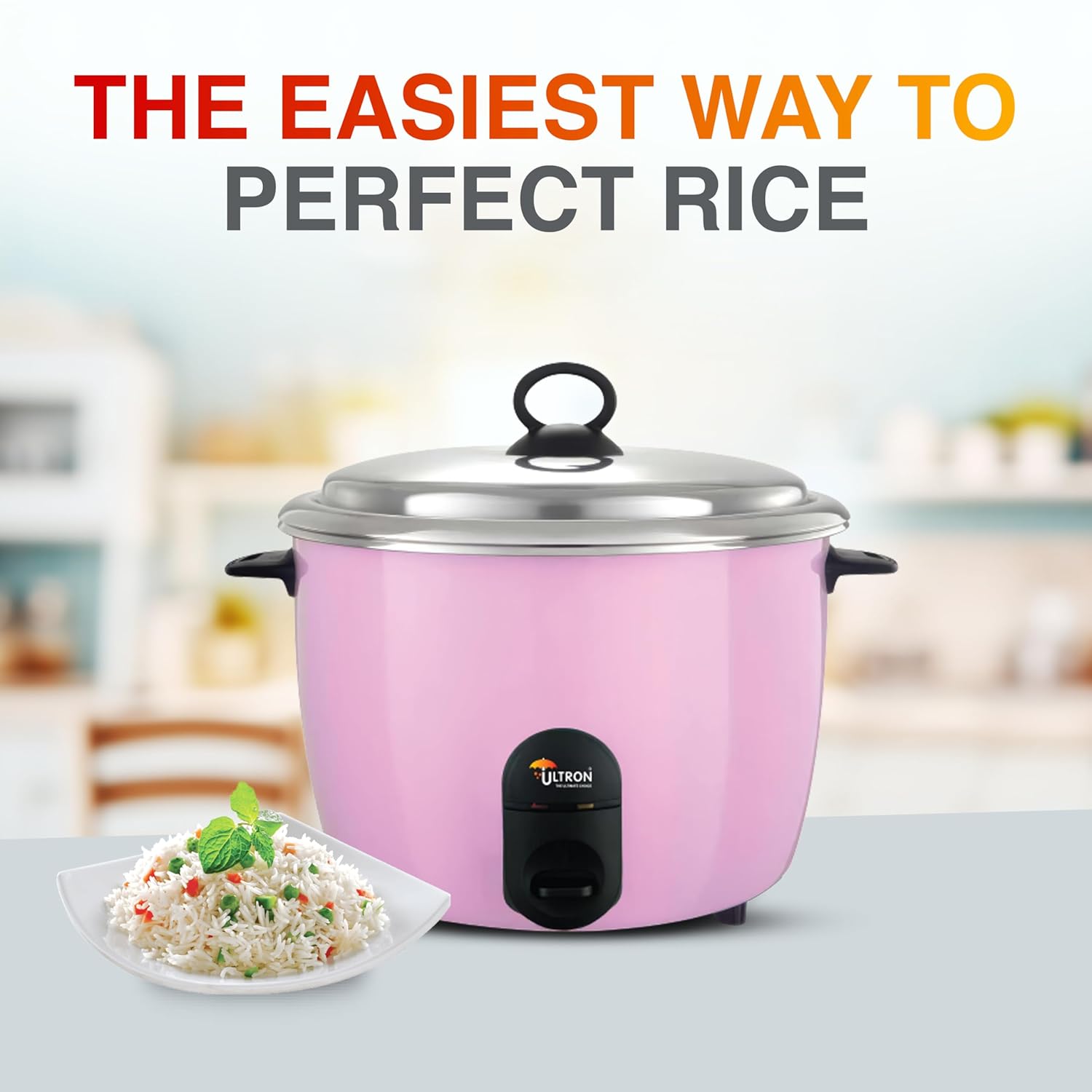 ULTRON 2.8L Electric Rice Cooker Nuocook, with Double Aluminium Pot Electric Rice Cooker with Steaming Feature (2.8 L, Blue)