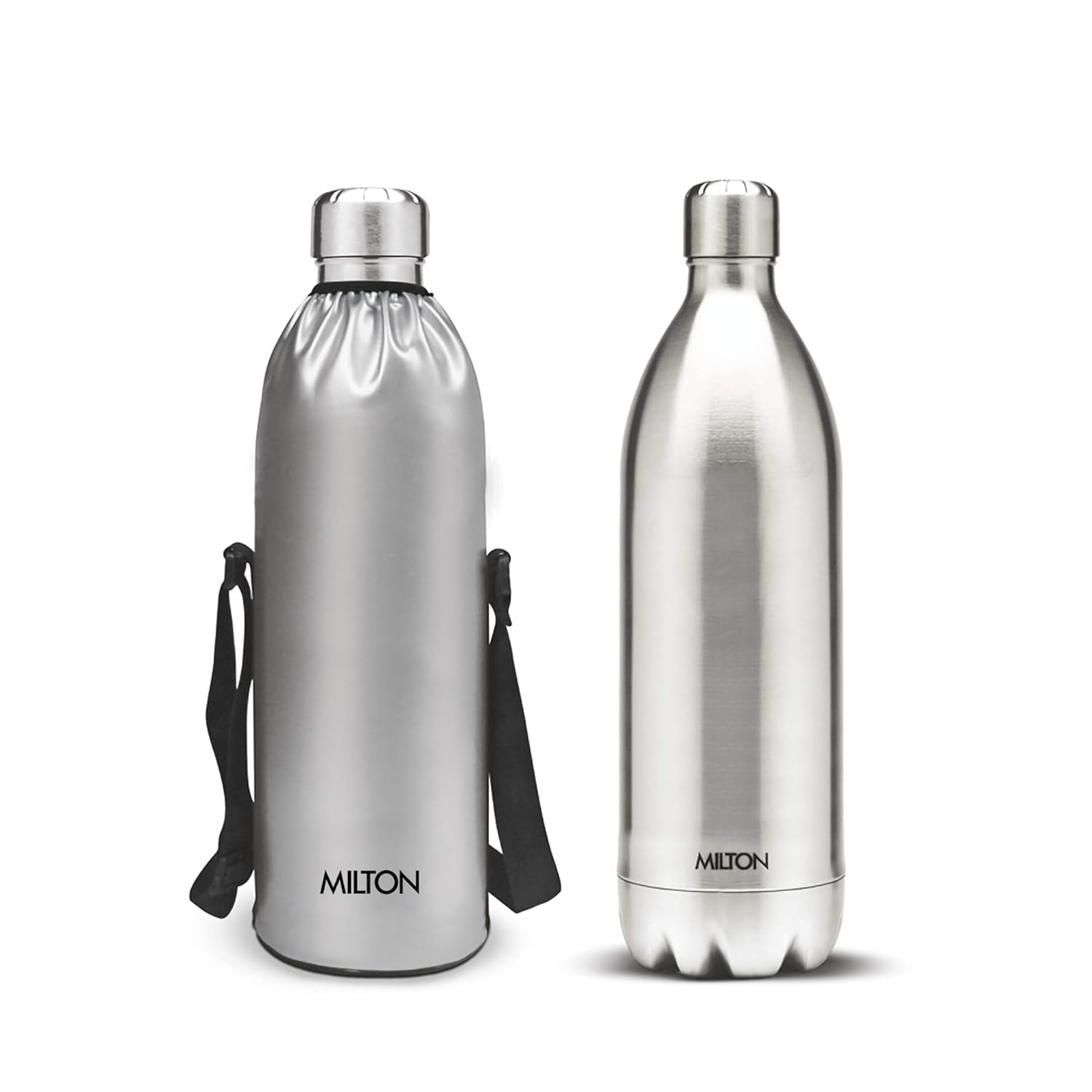 Milton Duo DLX 1800 Thermosteel Water Bottle 1700 ml, 24 Hr Hot and Cold I Leak Proof Lid, ISI Certified I Vacuum Insulated I for Office, Gym, School I Silver