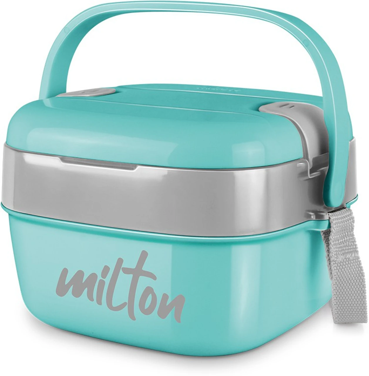 MILTON Cubic Big Inner Stainless Steel Tiffin Box, 1100 ml, Ivory 1 Containers Plastic Office Lunch Box (1100 ml)