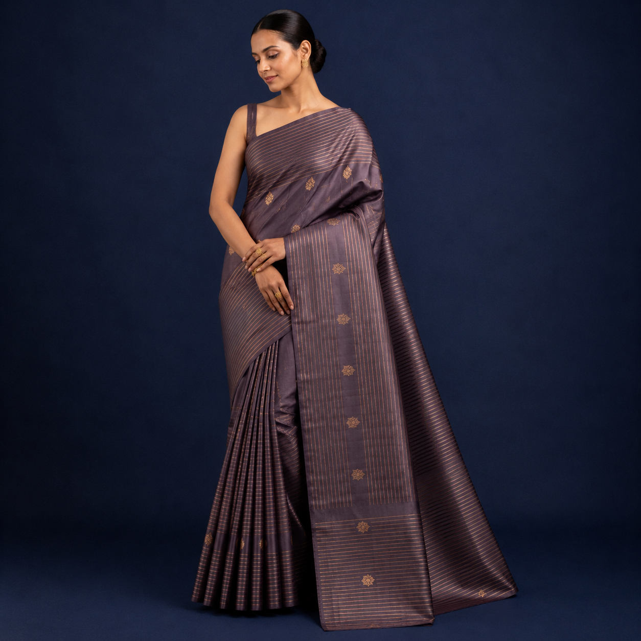 Mysore Silk Sarees I Dark Purple Soft Silk Saree