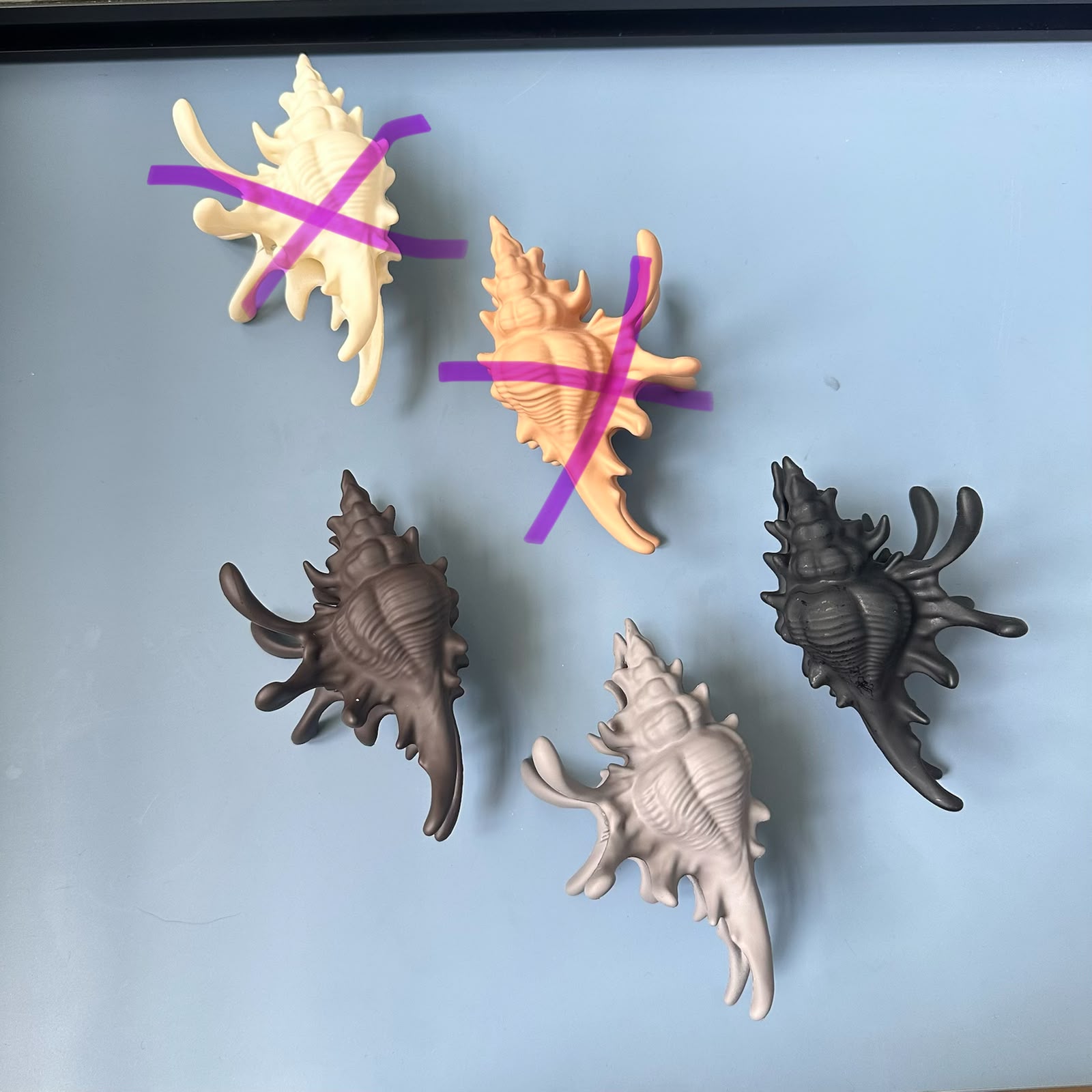Seashell Matte Hair Clutcher Clips