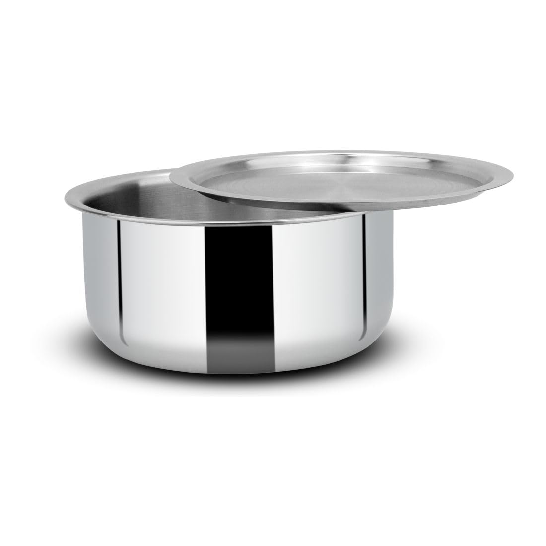 Orange Triply Stainless Steel Tope Milk Pot/Boiler/Tea Pot/Patila/Bhagona | 5.0L 24CM with Steel Lid, for Soups/Desserts/Broths | Sandwich Bottom | Induction &amp;amp;amp; Gas Based | 5Year Warranty | Silver