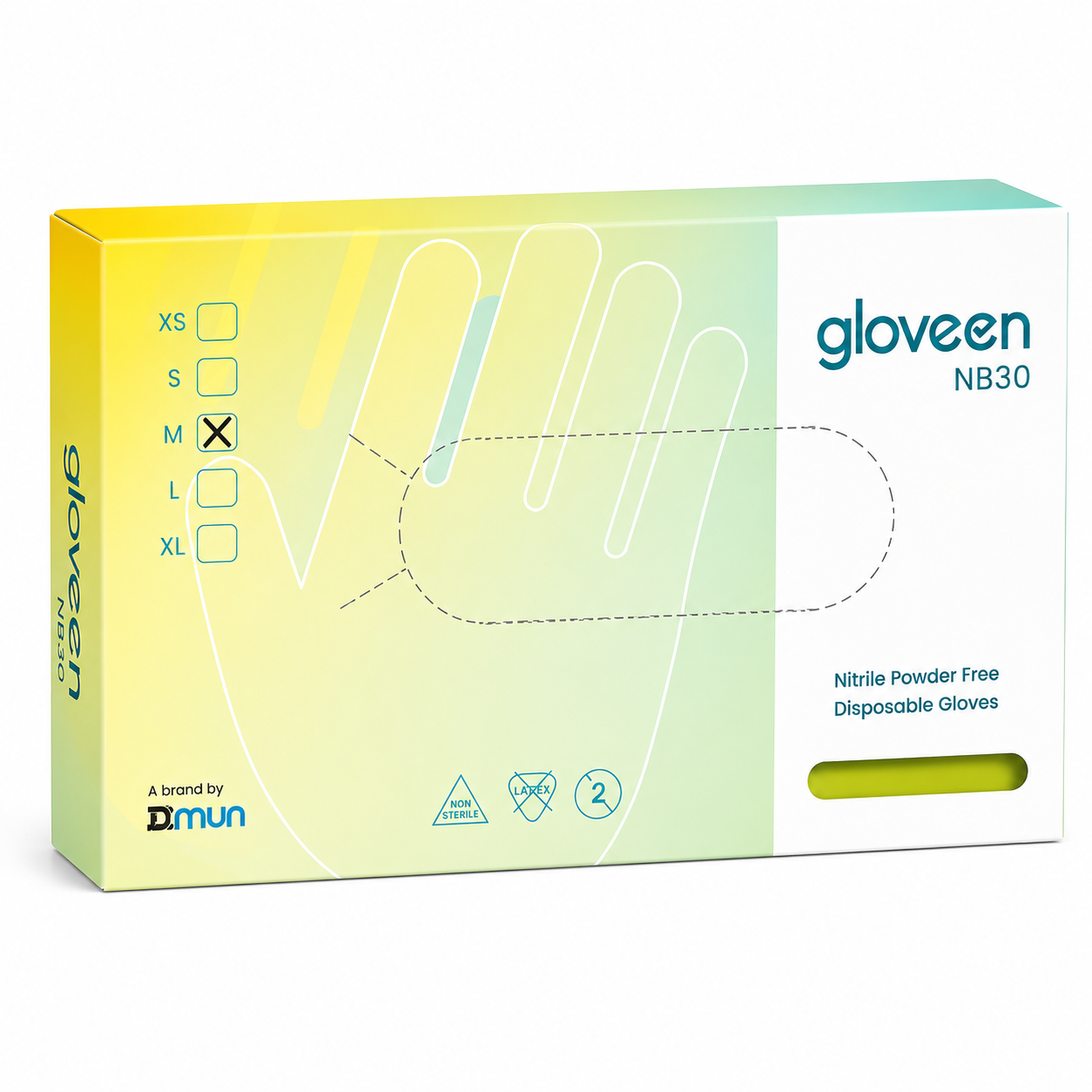 GloveON Protect Antimicrobial Nitrile Powder Free Gloves – Blue (100 pcs), Medium