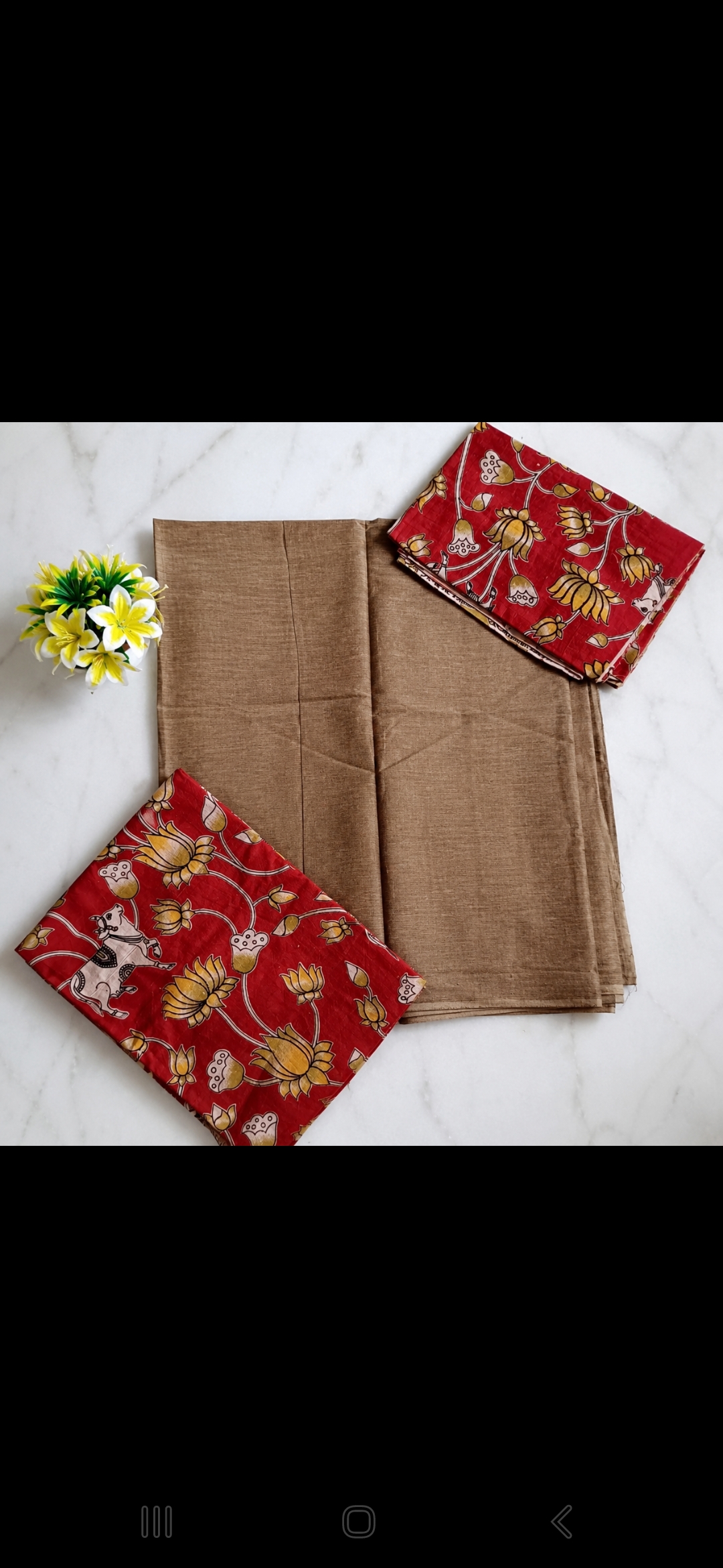 Kalamkari Pure Cotton Handloom Dress Material – Lotus Bloom Edition