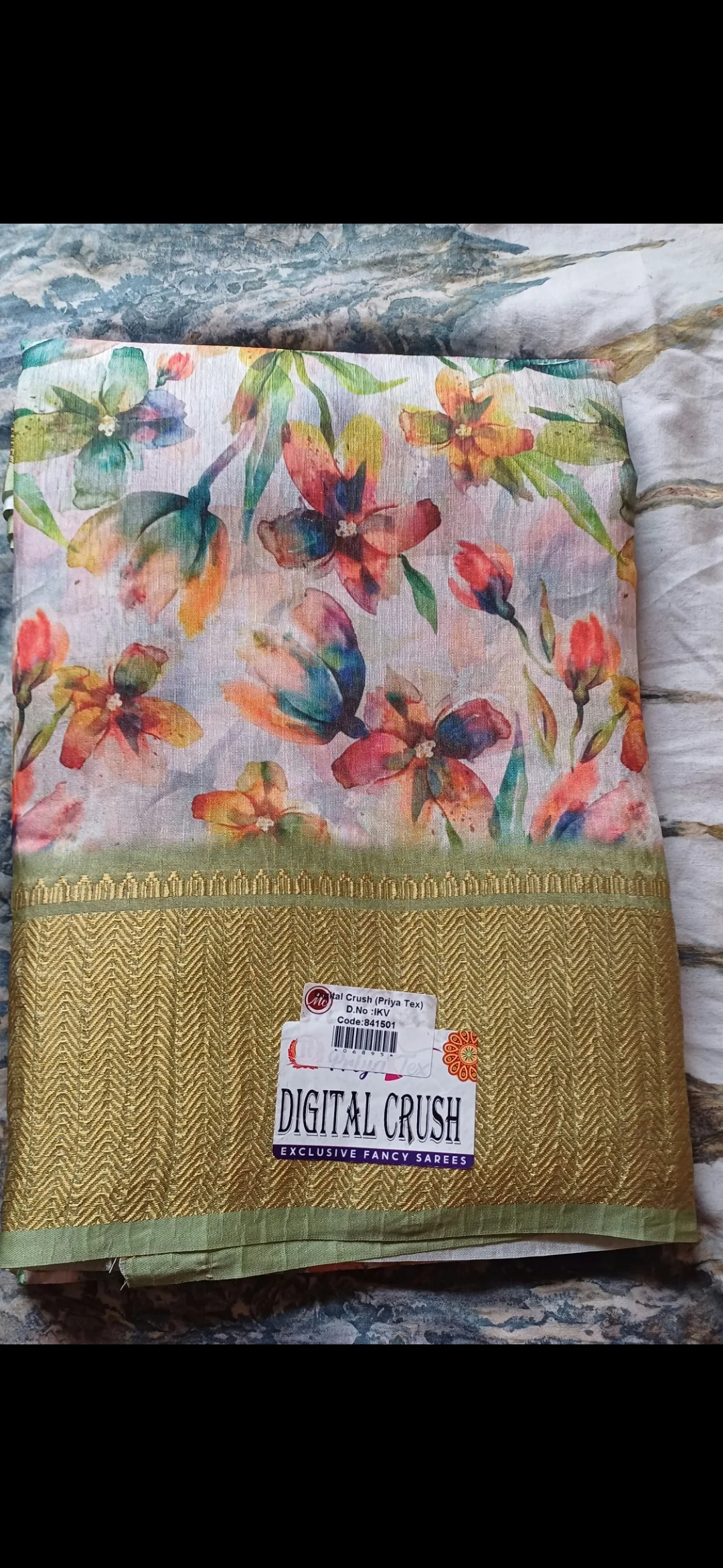 Bloom Garden Digital Crush Saree