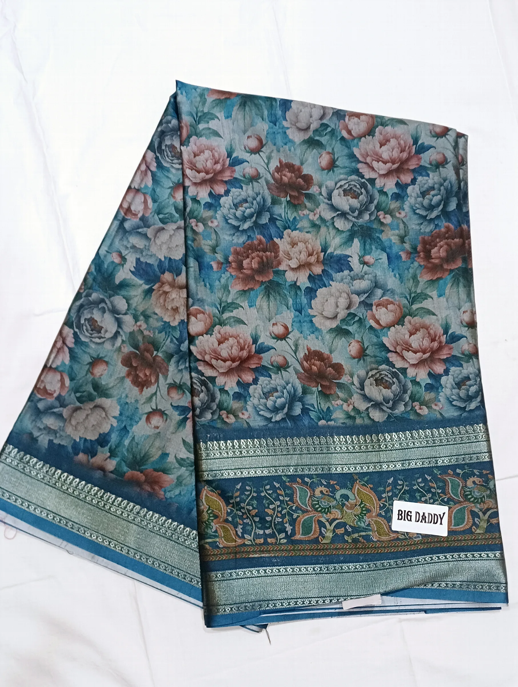 Lenin Floral Print Saree