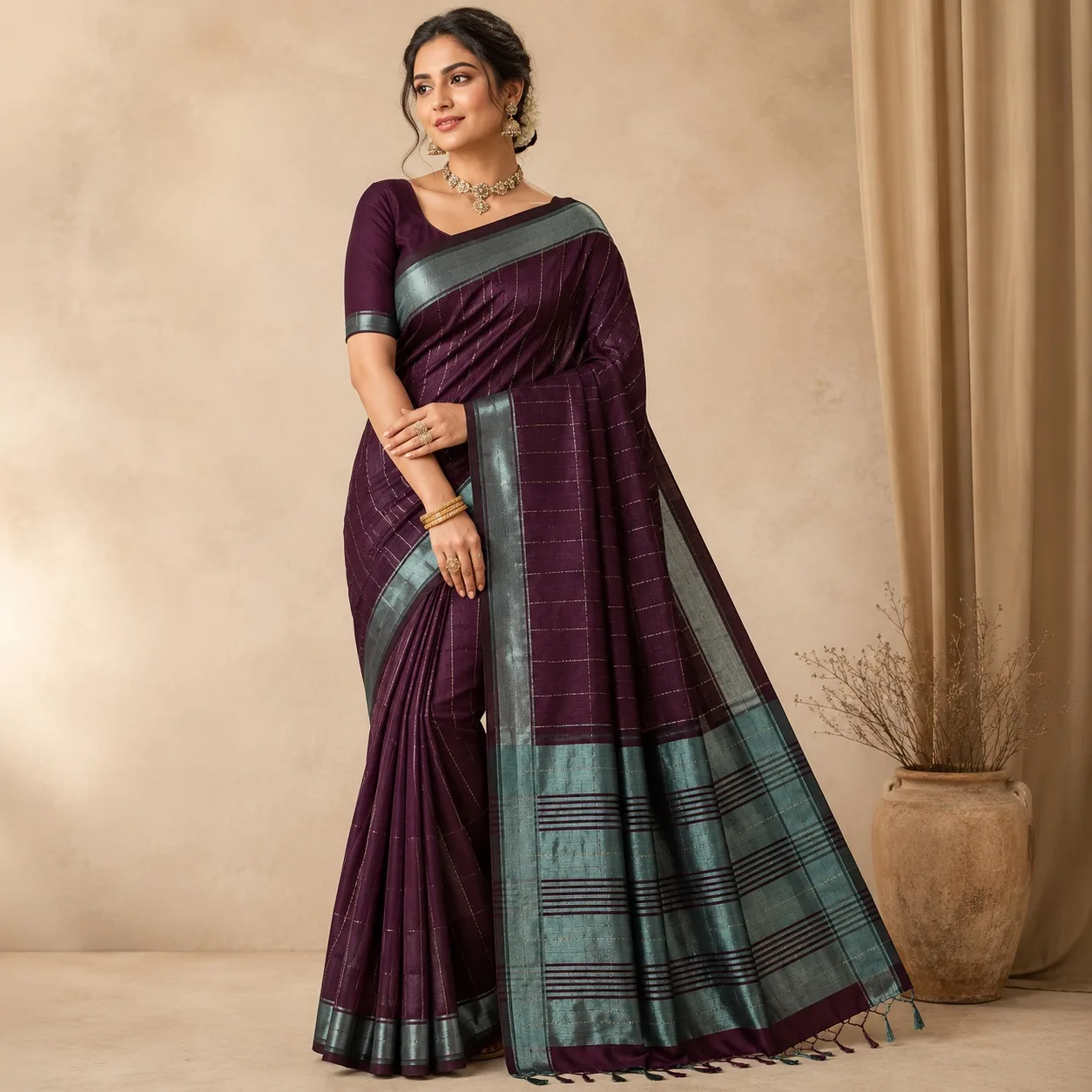 Regal Wine Mangalagiri Pattu Saree