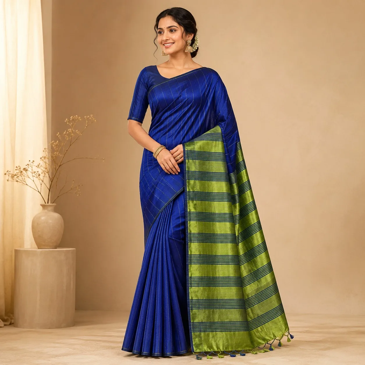 Royal Sapphire Mangalagiri Pattu Saree