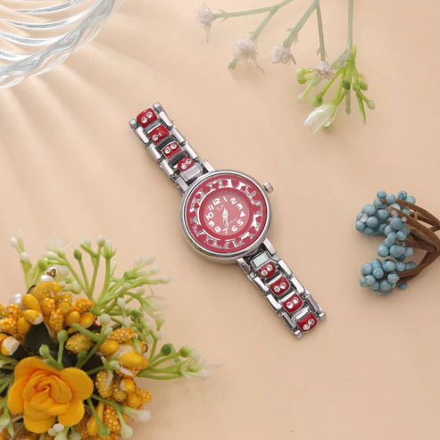 WTCH267SLV - Red colored watch