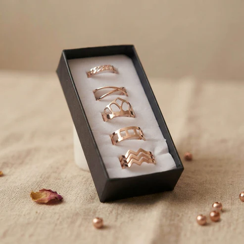 KBSR129CMB Assorted Design Fashion Rings Combo Of 5