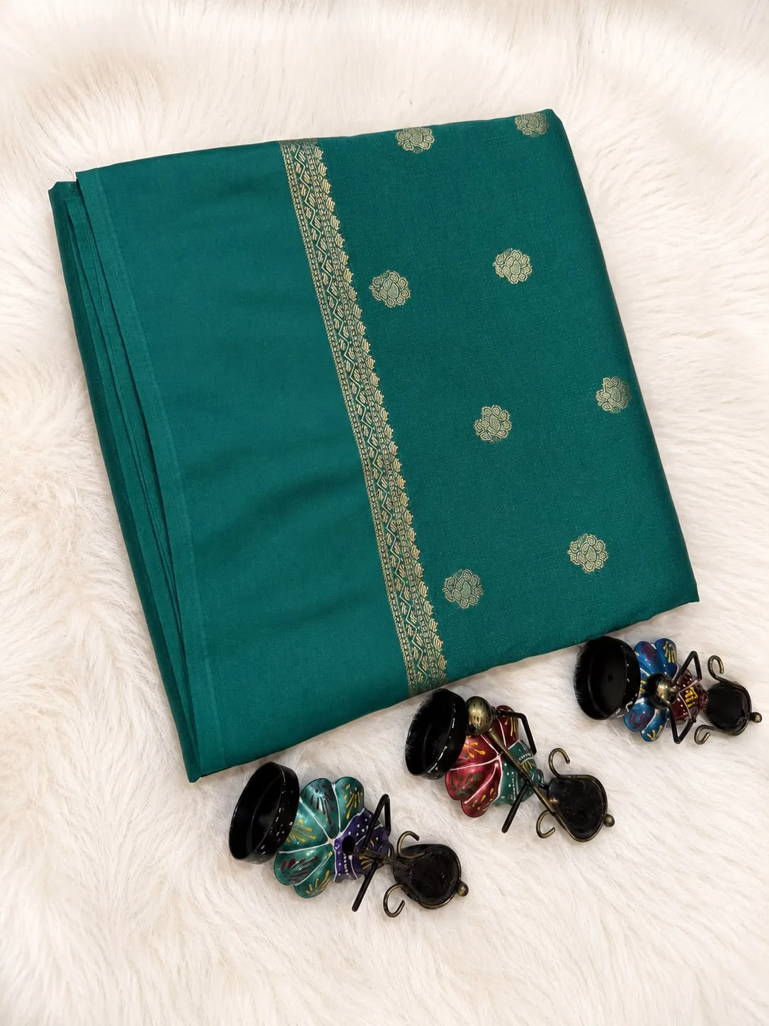 Emerald Green Banarasi Butta Saree