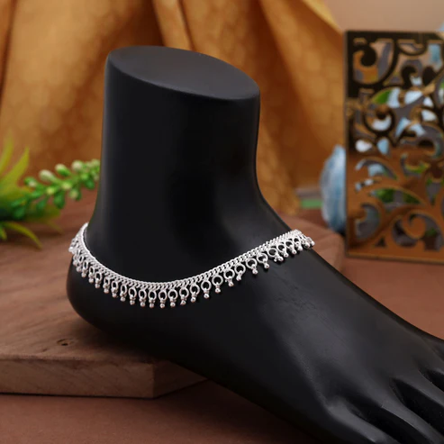 FNANK144SLV_Silver Oxidised Anklets
