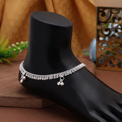 FNANK152SLV_Silver Color Anklet