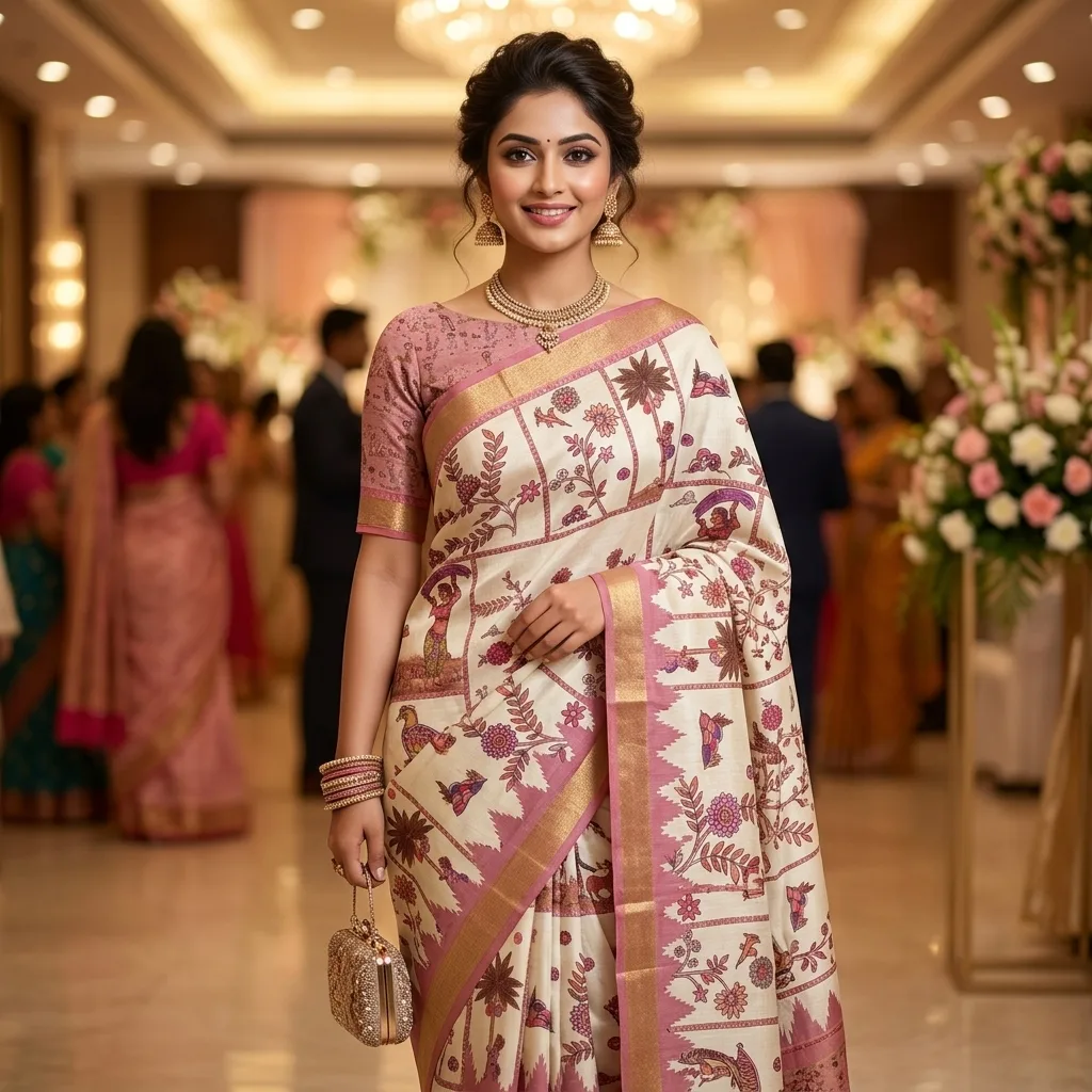 Kalamkari Pattu Saree SV093A