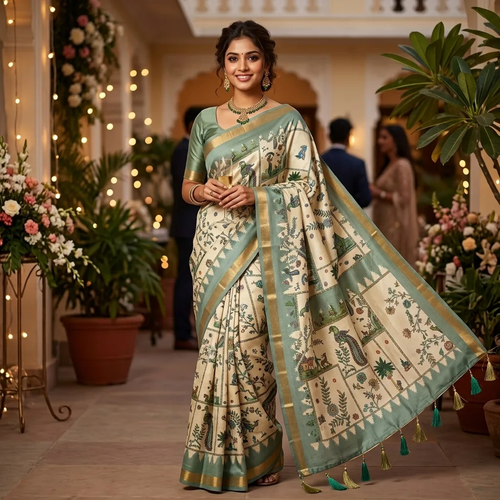 Kalamkari Pattu Saree SV093D
