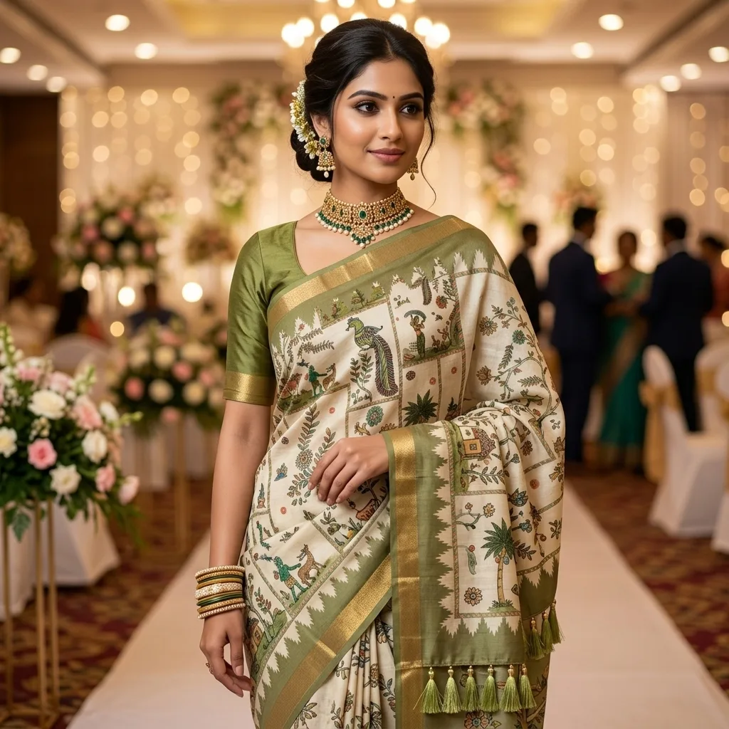 Kalamkari Pattu Saree SV093C