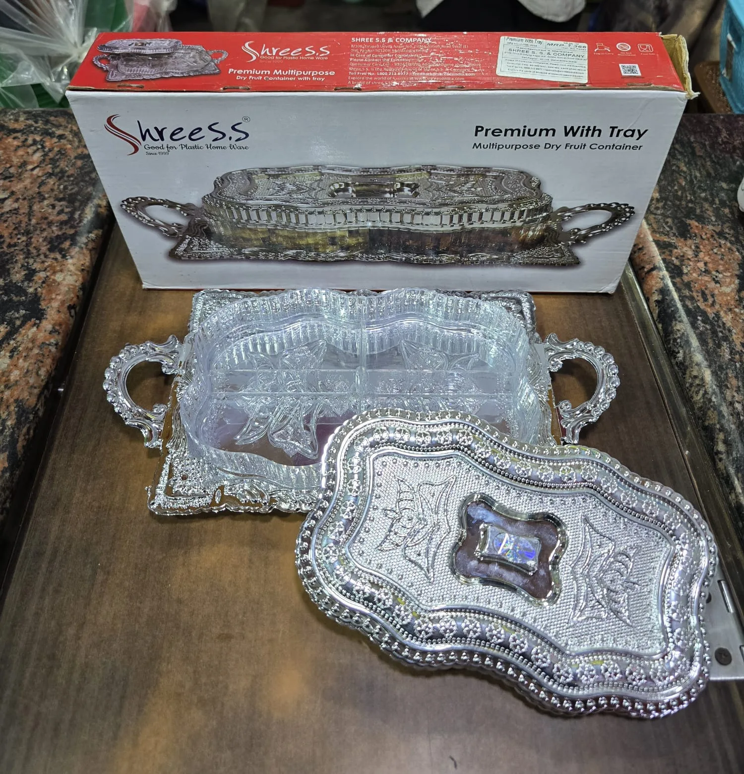 Shreess Premium Multipurpose Dry Fruit Container with Tray