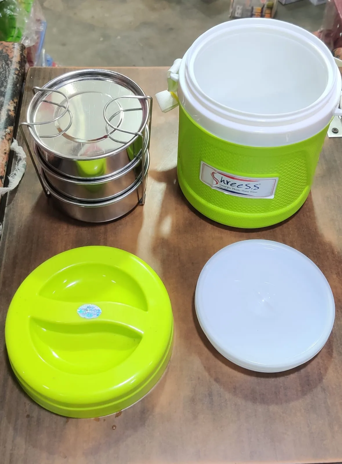 Shreess 3-Piece Stainless-Steel Insulated Tiffin Carrier