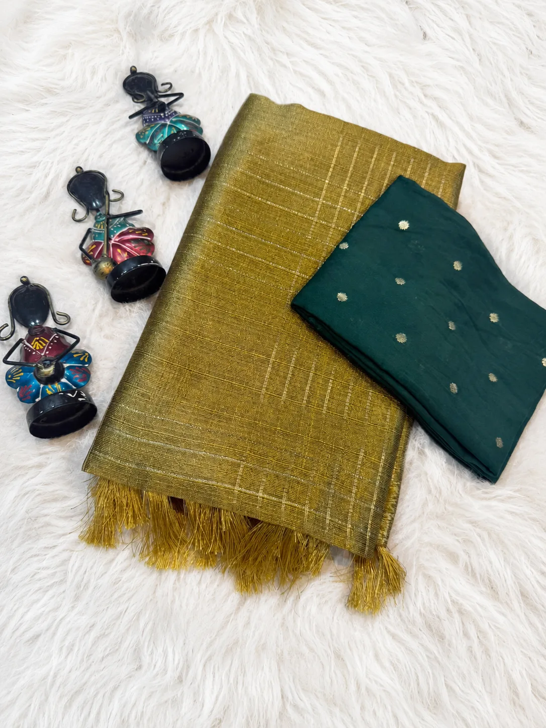 Jute Lennon Cotton Saree - Gold