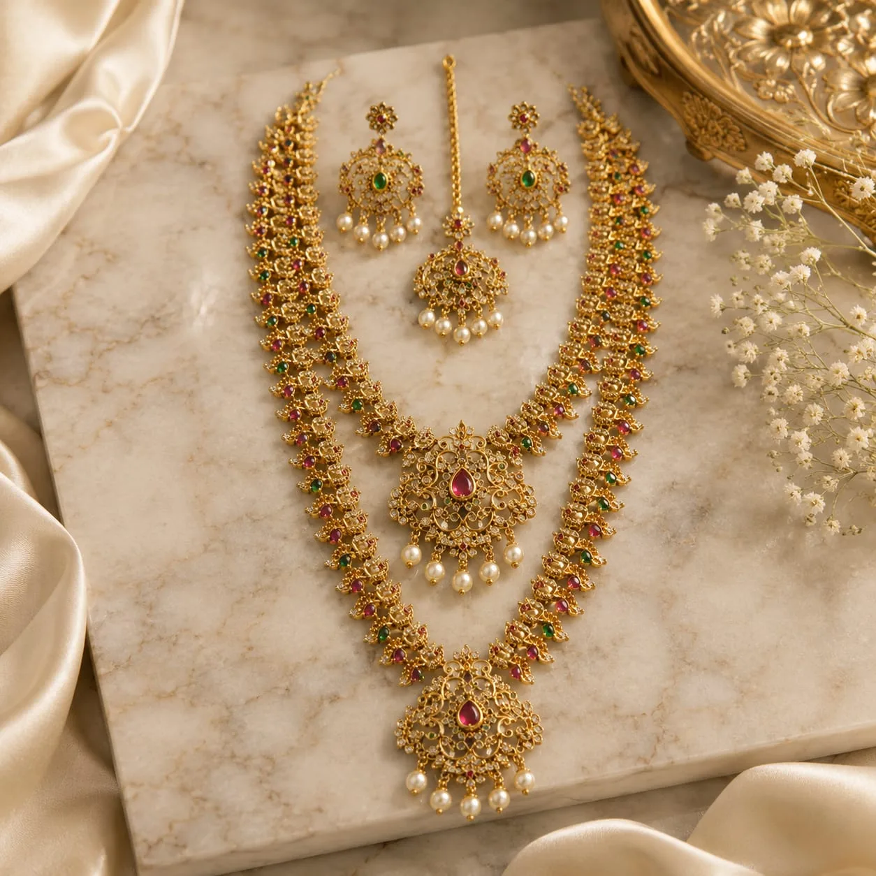 Gold Plated Bridal Necklace Set