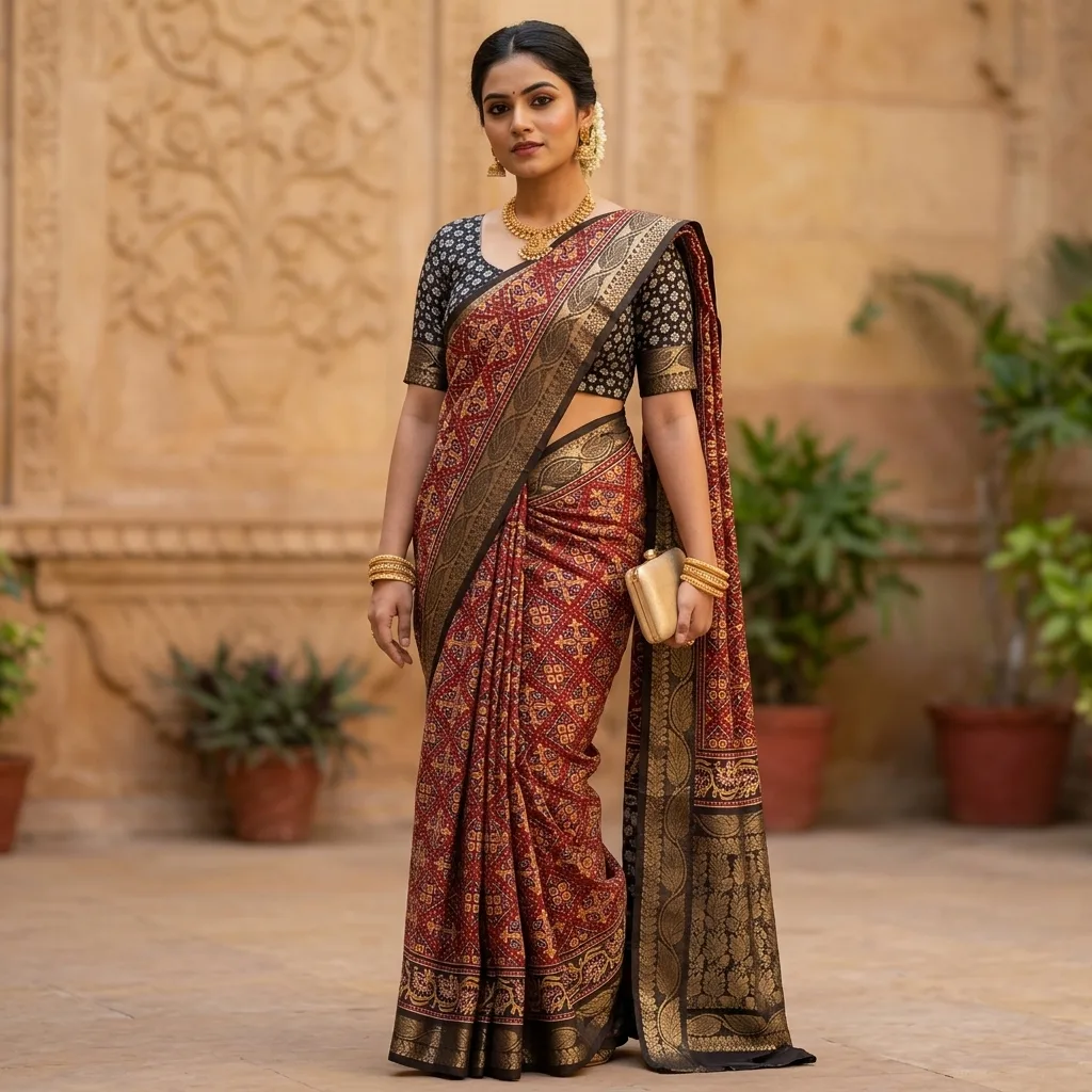 MUSKAN Pure Silk Kalamkari Saree SV103B