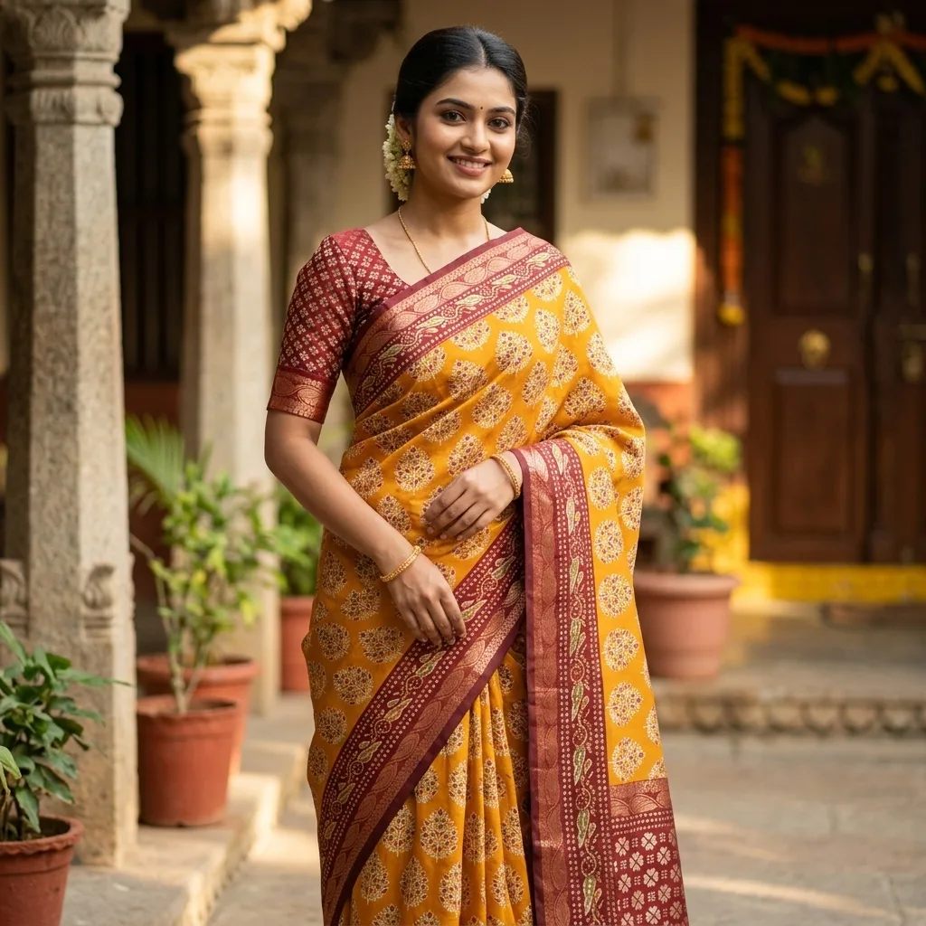 MUSKAN Pure Silk Kalamkari Saree SV103E