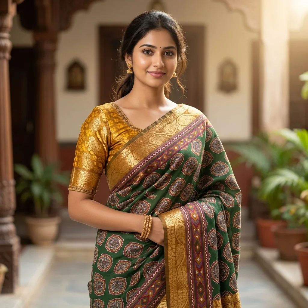 MUSKAN Pure Silk Kalamkari Saree SV103F