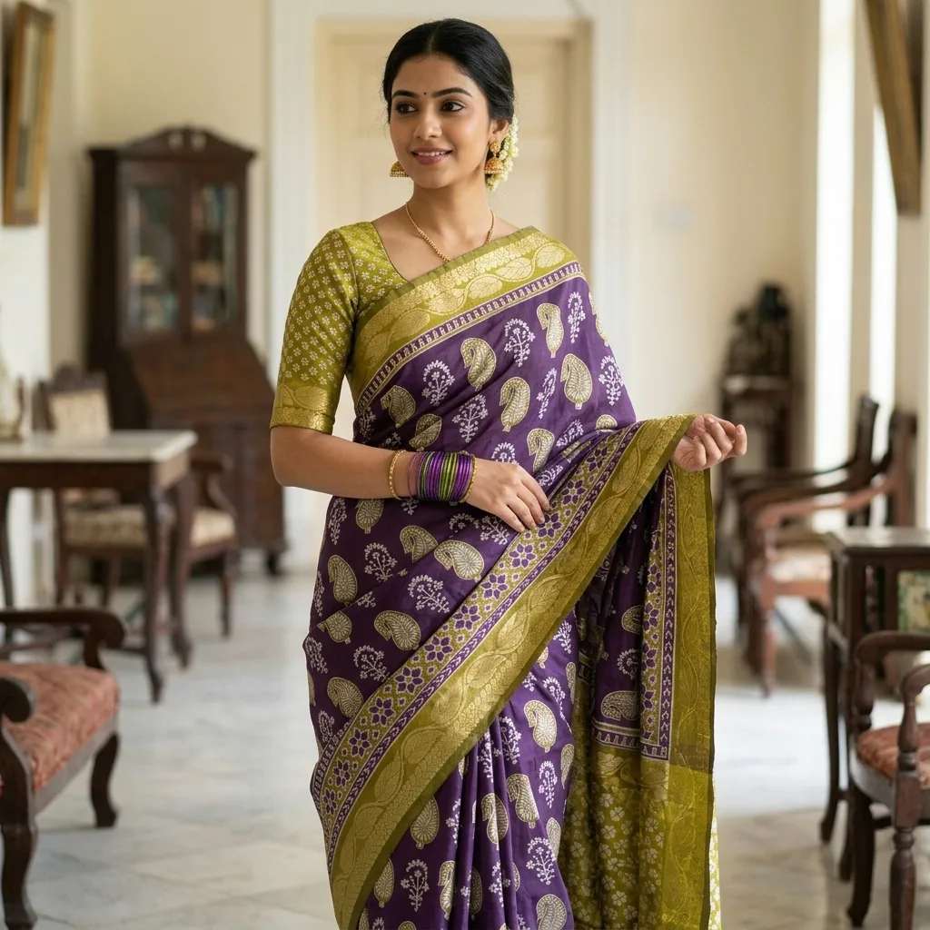 MUSKAN Pure Silk Kalamkari Saree SV103G