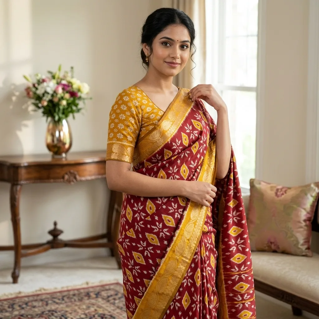 MUSKAN Pure Silk Kalamkari Saree SV103J