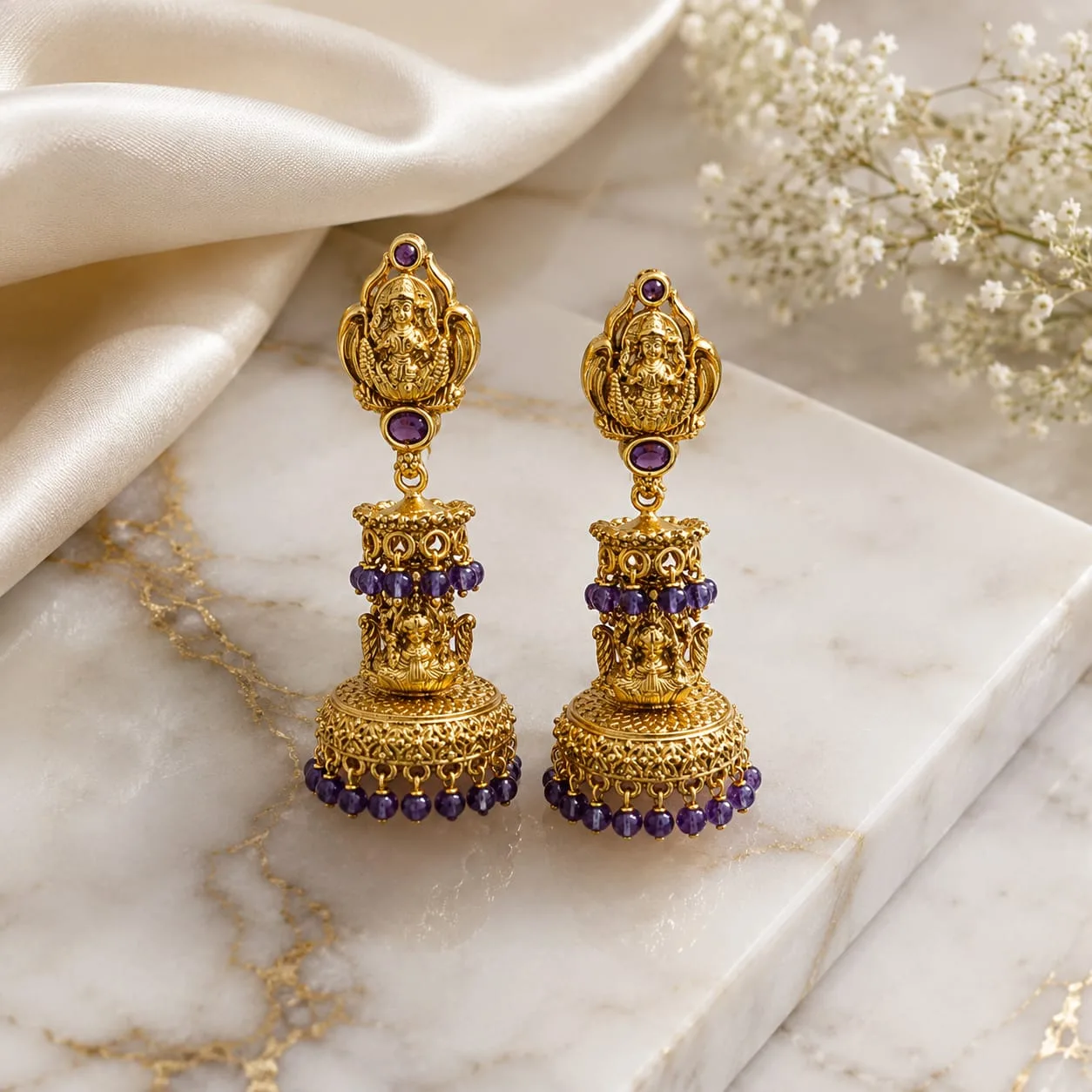 Temple Jhumka Earrings