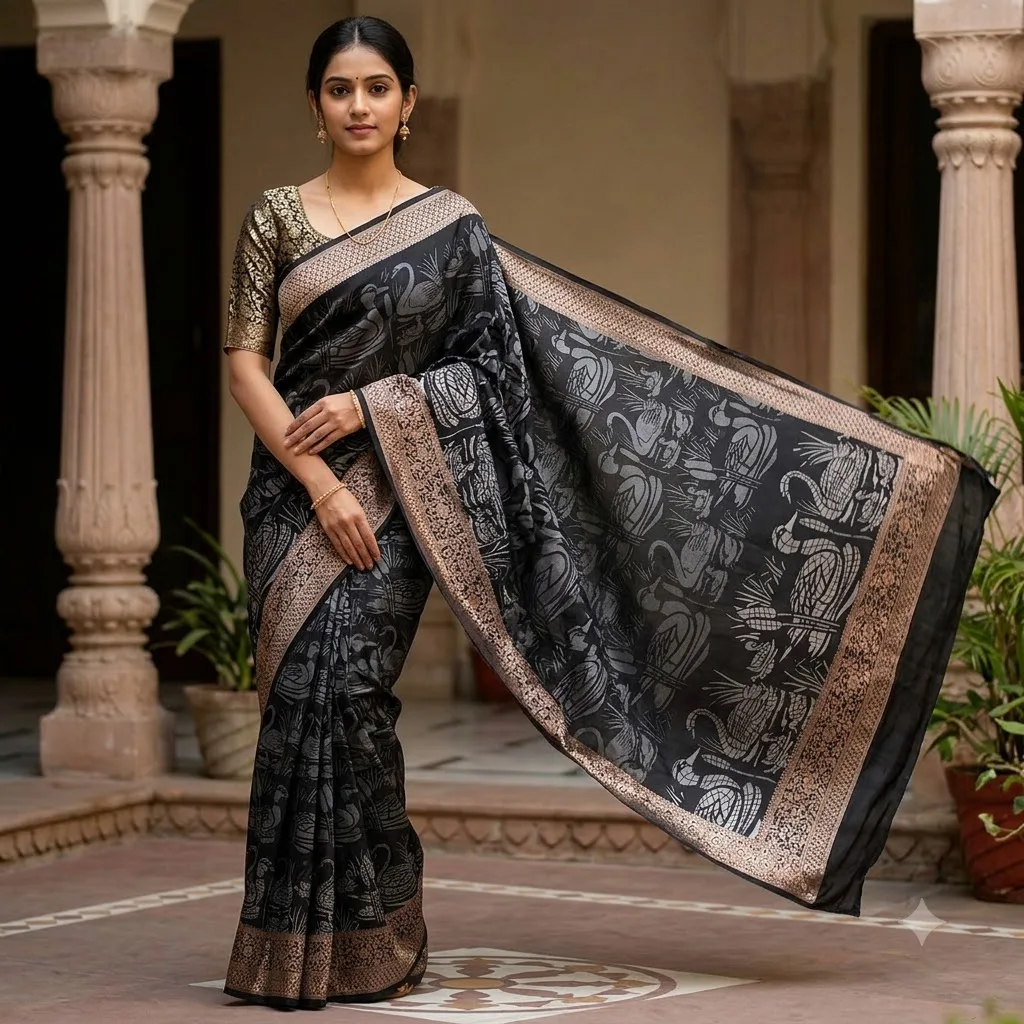 Dola Silk Viscose Saree with Designer Jari Weaving Blouse SV064