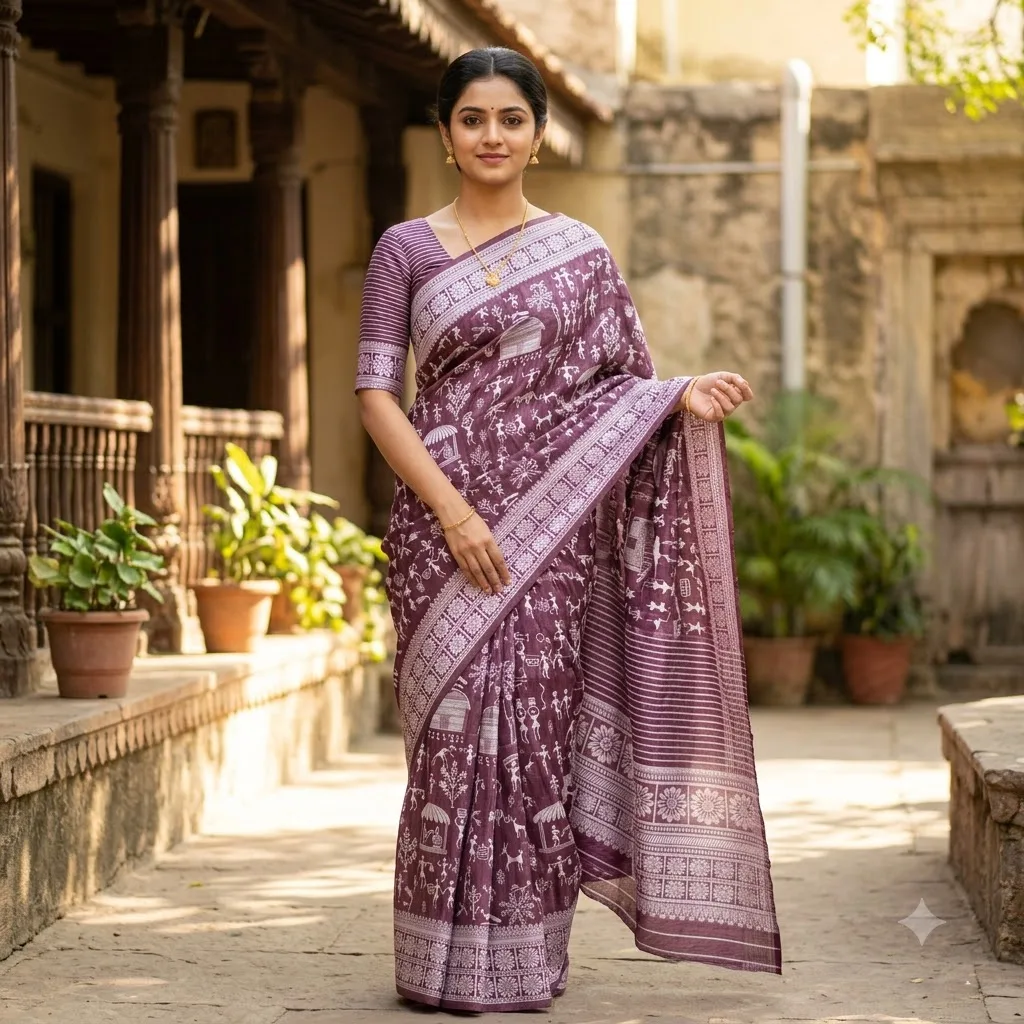 Cotton Silk Tribal Weaving Saree SV004A