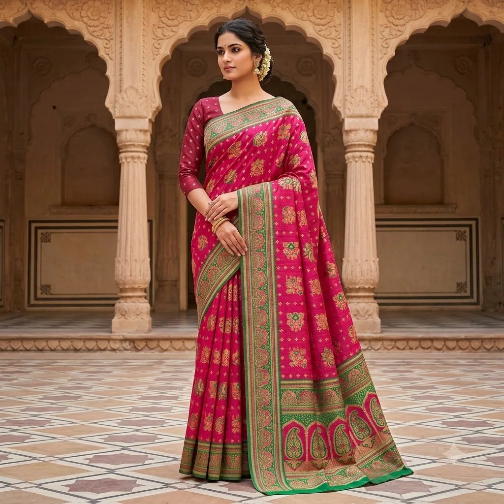 Divyanshi Linen Patty Saree SV012A