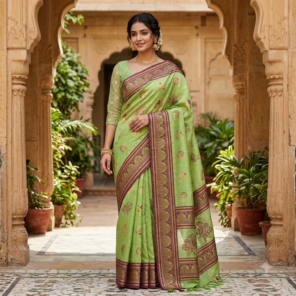 Divyanshi Linen Patty Saree SV012E