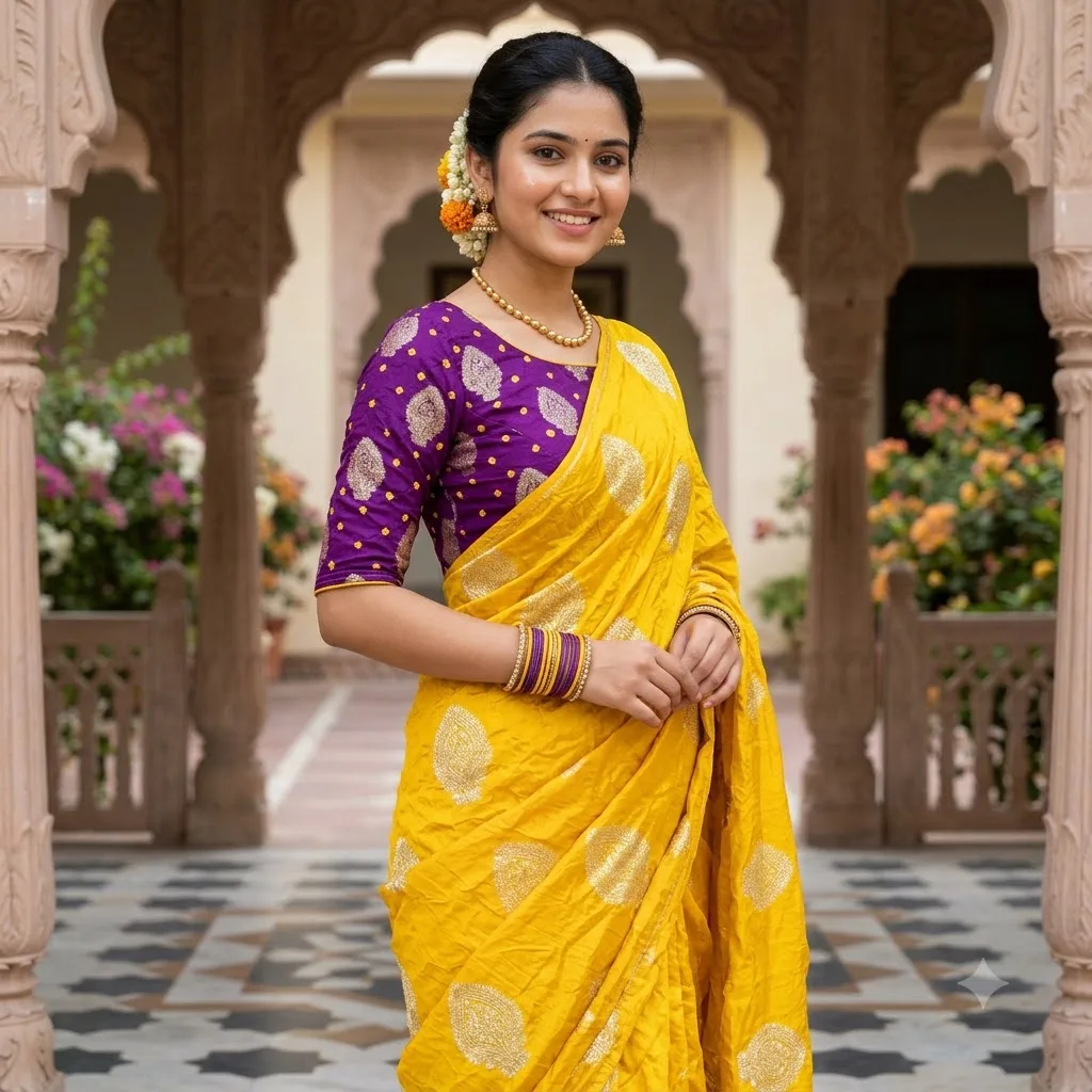 Bandhini Banarasi Silk Saree SV084A
