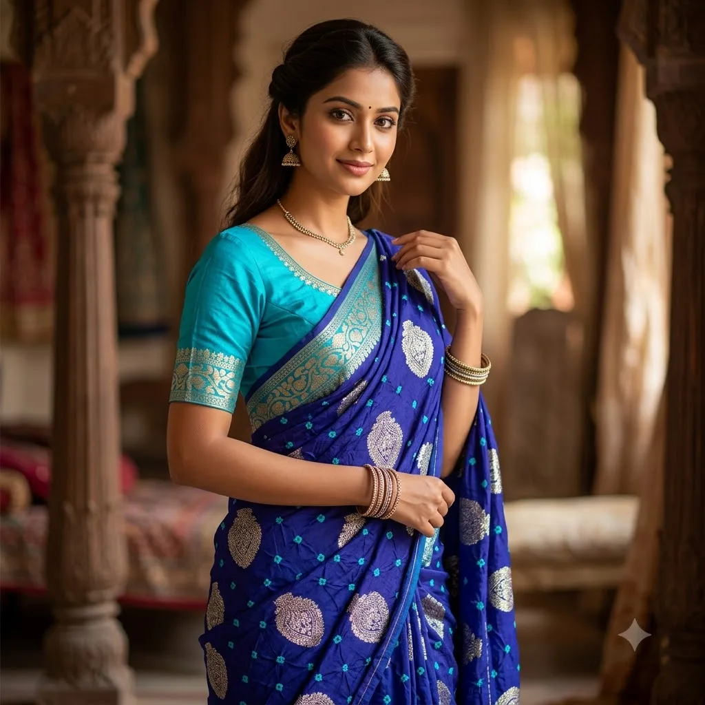 Bandhini Banarasi Silk Saree SV084B