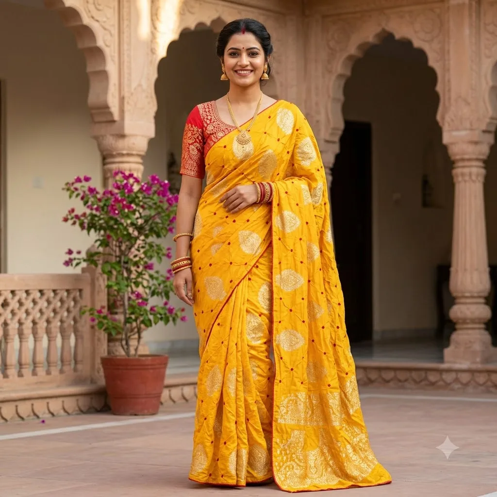 Bandhini Banarasi Silk Saree SV084D