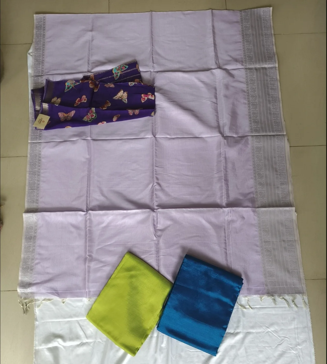 Silver Bloom Saree